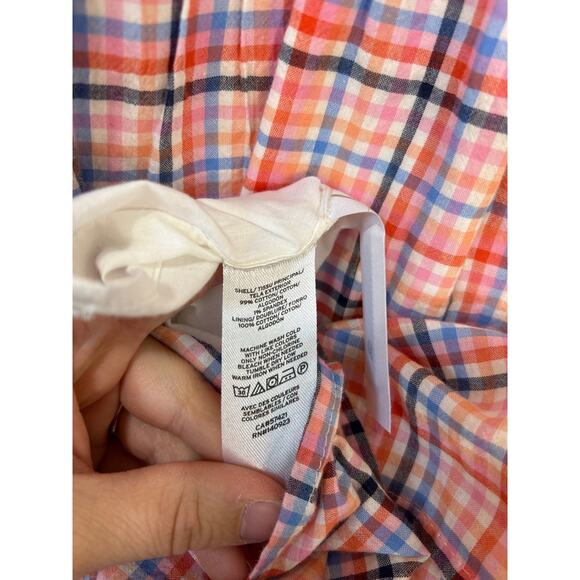 Loft NWT Women’s Size 2 Pink Plaid Strappy Button Midi Shiff Dress 100% Cotton - Picture 4 of 5